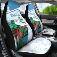 Custom Guatemala Football Car Seat Cover Vamos Los Chapines!