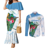 Custom Guatemala Football Couples Matching Mermaid Dress and Long Sleeve Button Shirt Vamos Los Chapines! LT14