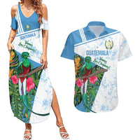Custom Guatemala Football Couples Matching Summer Maxi Dress and Hawaiian Shirt Vamos Los Chapines! LT14