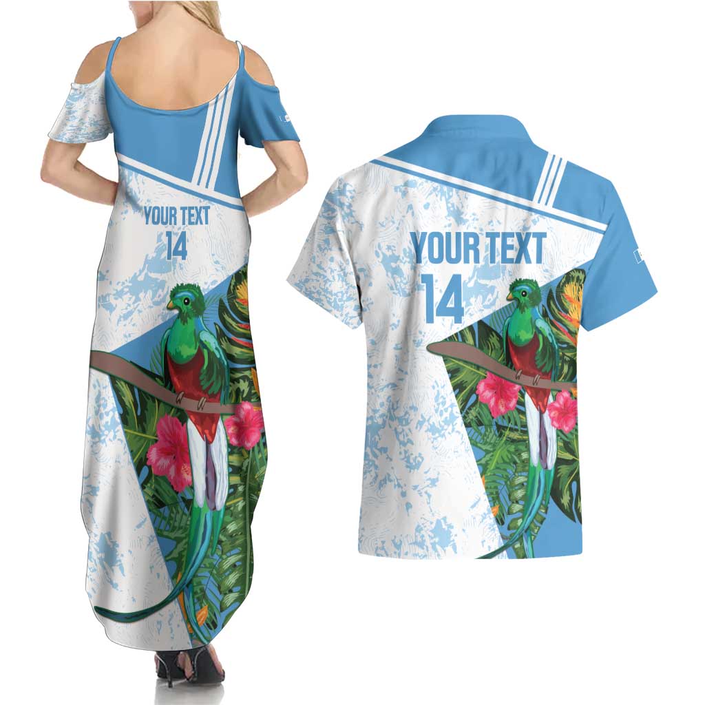 Custom Guatemala Football Couples Matching Summer Maxi Dress and Hawaiian Shirt Vamos Los Chapines! LT14