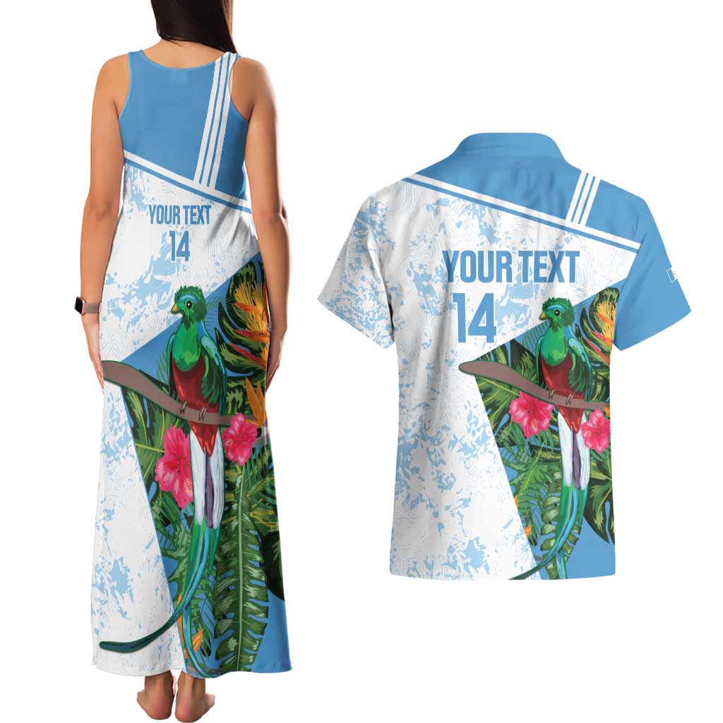 Custom Guatemala Football Couples Matching Tank Maxi Dress and Hawaiian Shirt Vamos Los Chapines! LT14