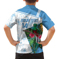 Custom Guatemala Football Family Matching Long Sleeve Bodycon Dress and Hawaiian Shirt Vamos Los Chapines! LT14