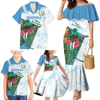 Custom Guatemala Football Family Matching Mermaid Dress and Hawaiian Shirt Vamos Los Chapines! LT14