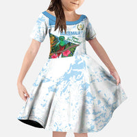 Custom Guatemala Football Family Matching Off Shoulder Maxi Dress and Hawaiian Shirt Vamos Los Chapines! LT14