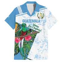 Custom Guatemala Football Family Matching Off Shoulder Short Dress and Hawaiian Shirt Vamos Los Chapines! LT14