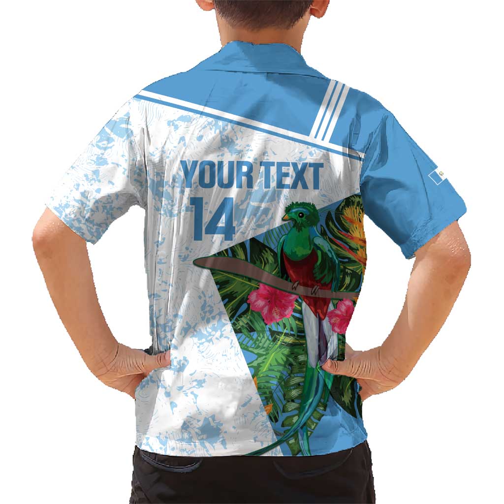 Custom Guatemala Football Family Matching Short Sleeve Bodycon Dress and Hawaiian Shirt Vamos Los Chapines! LT14