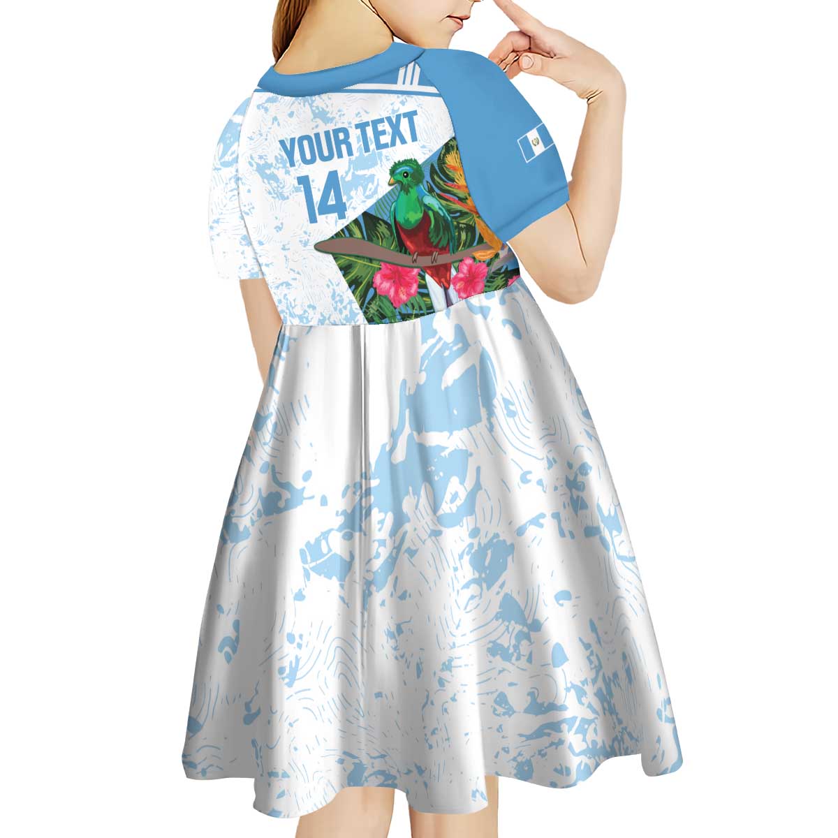 Custom Guatemala Football Kid Short Sleeve Dress Vamos Los Chapines! LT14