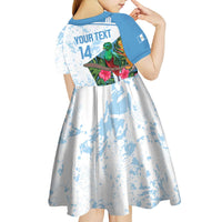 Custom Guatemala Football Kid Short Sleeve Dress Vamos Los Chapines! LT14