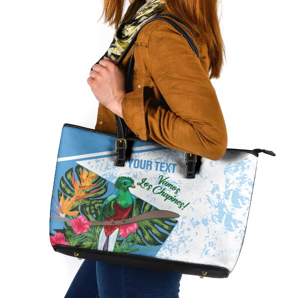 Custom Guatemala Football Leather Tote Bag Vamos Los Chapines!