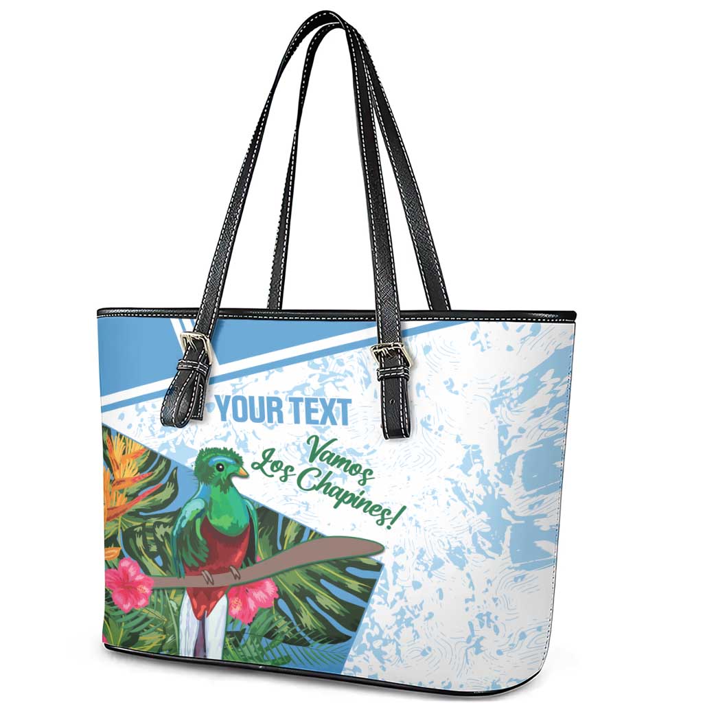 Custom Guatemala Football Leather Tote Bag Vamos Los Chapines!