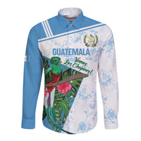 Custom Guatemala Football Long Sleeve Button Shirt Vamos Los Chapines! LT14