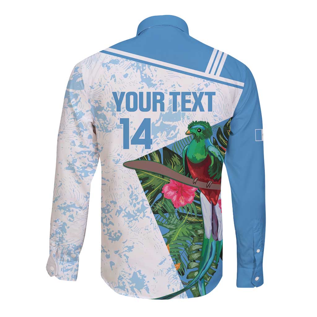 Custom Guatemala Football Long Sleeve Button Shirt Vamos Los Chapines! LT14