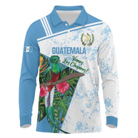 Custom Guatemala Football Long Sleeve Polo Shirt Vamos Los Chapines! LT14