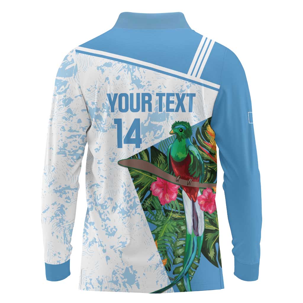 Custom Guatemala Football Long Sleeve Polo Shirt Vamos Los Chapines! LT14