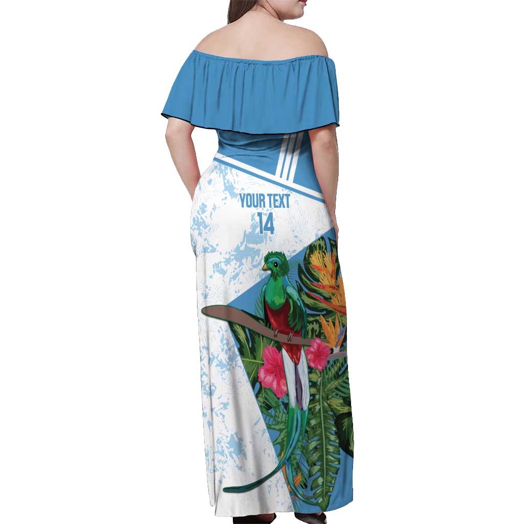 Custom Guatemala Football Off Shoulder Maxi Dress Vamos Los Chapines! LT14