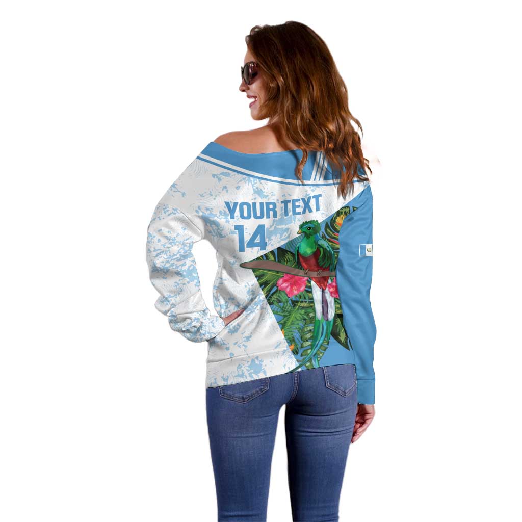 Custom Guatemala Football Off Shoulder Sweater Vamos Los Chapines! LT14