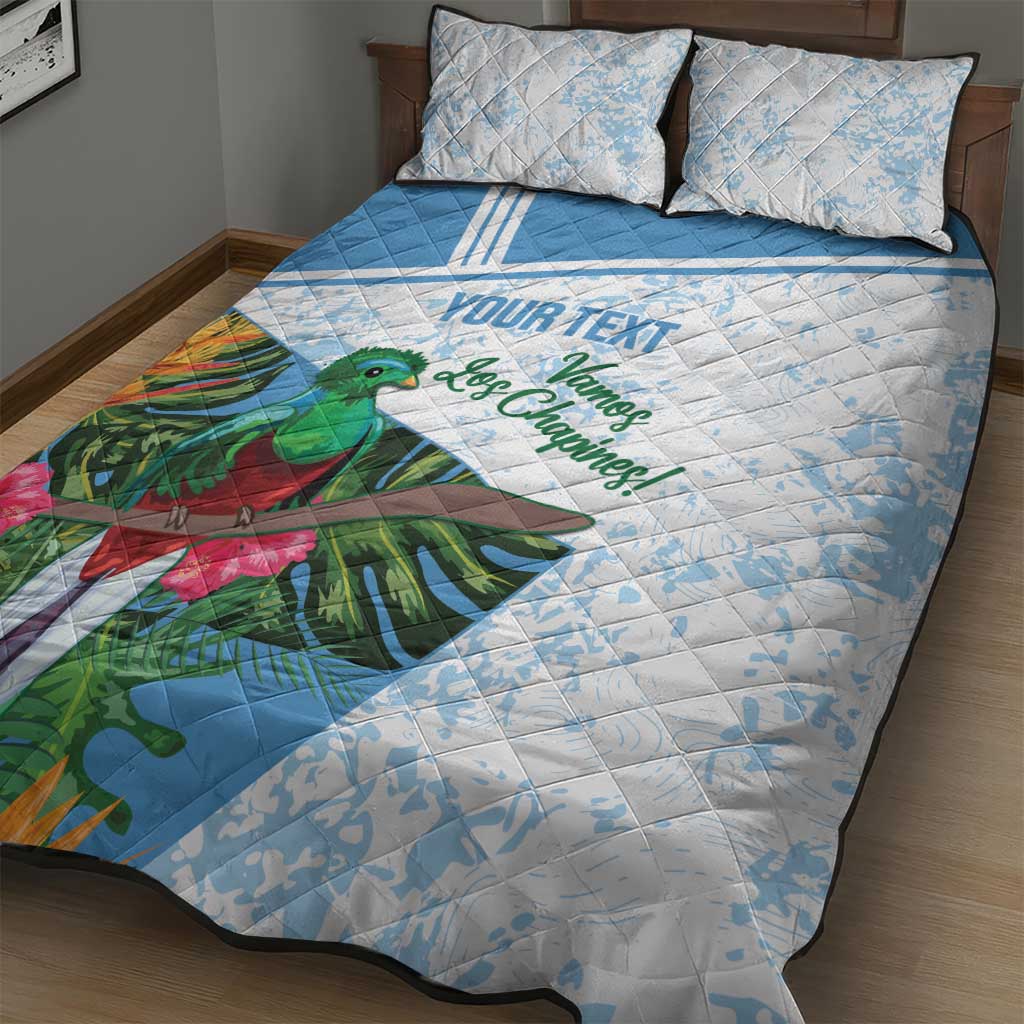 Custom Guatemala Football Quilt Bed Set Vamos Los Chapines!