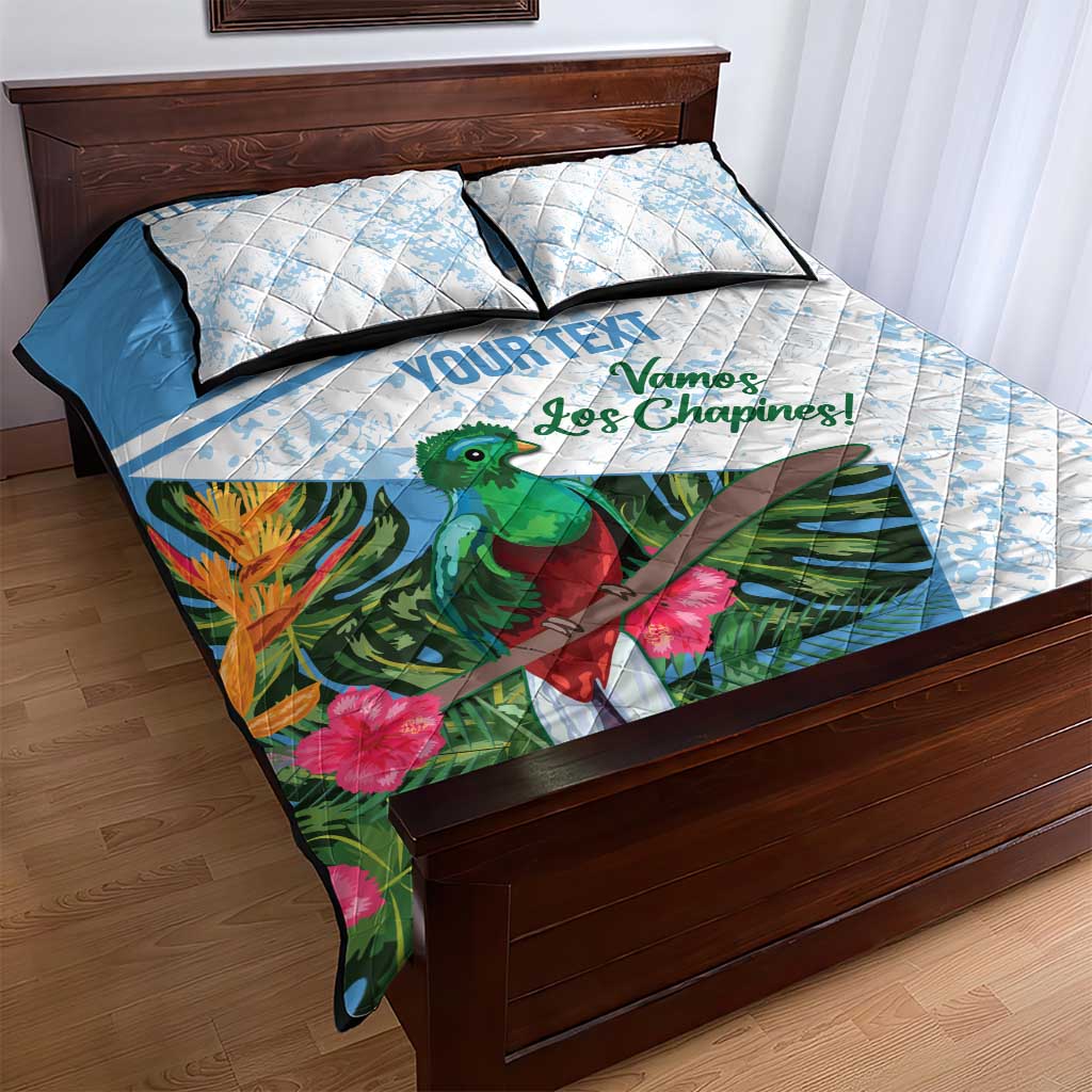 Custom Guatemala Football Quilt Bed Set Vamos Los Chapines!