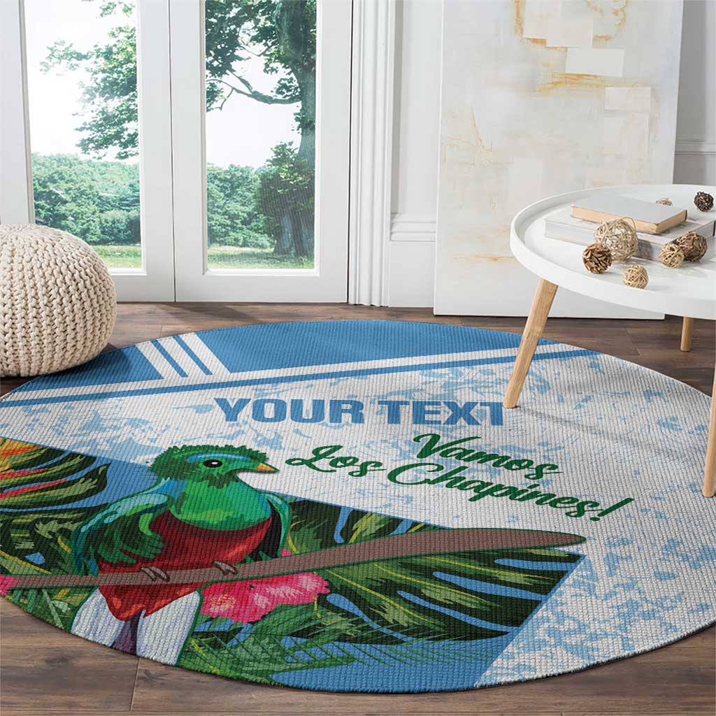 Custom Guatemala Football Round Carpet Vamos Los Chapines!