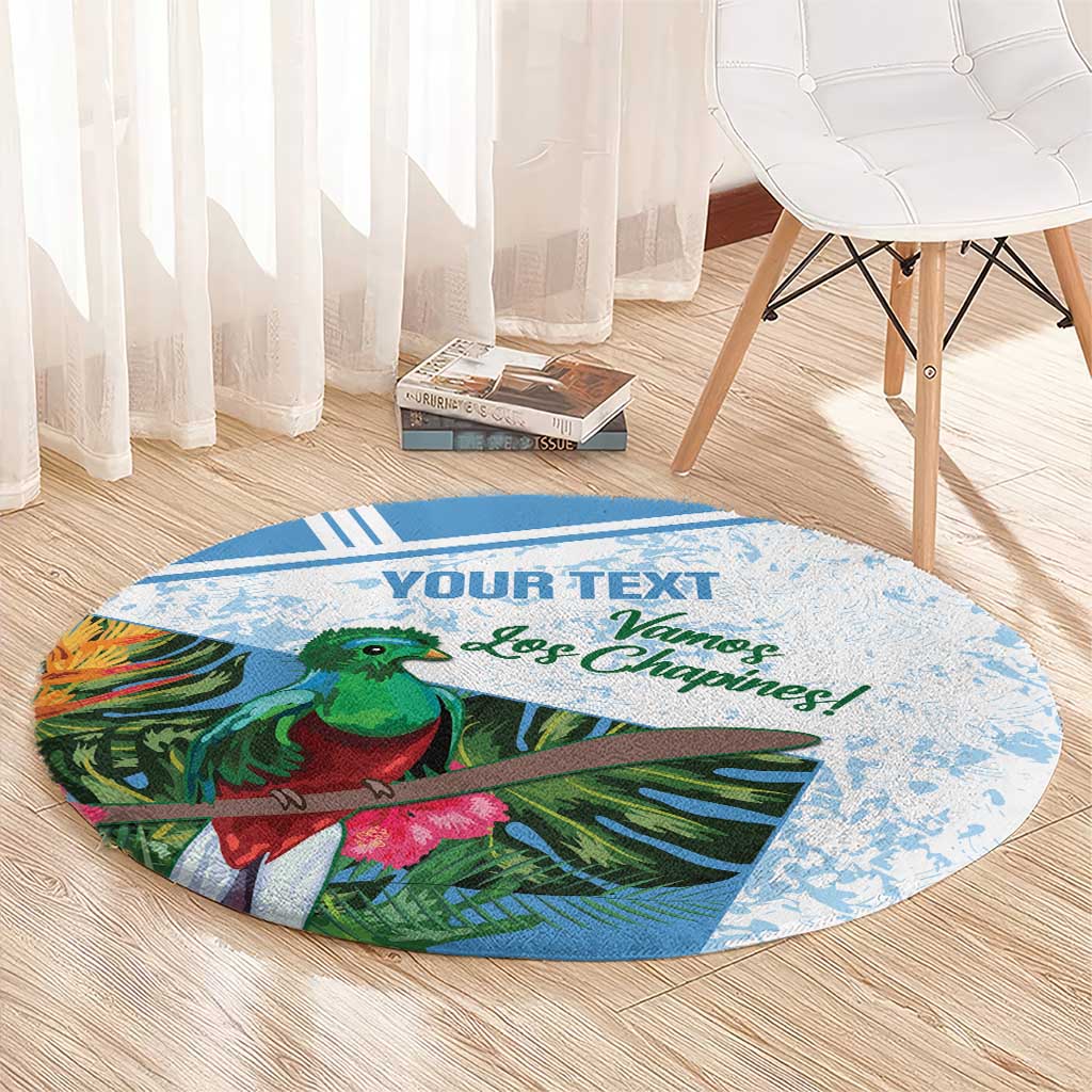 Custom Guatemala Football Round Carpet Vamos Los Chapines!