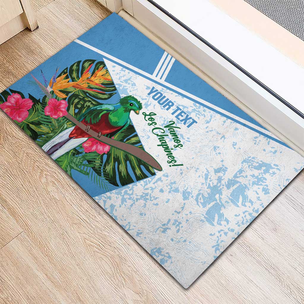 Custom Guatemala Football Rubber Doormat Vamos Los Chapines!