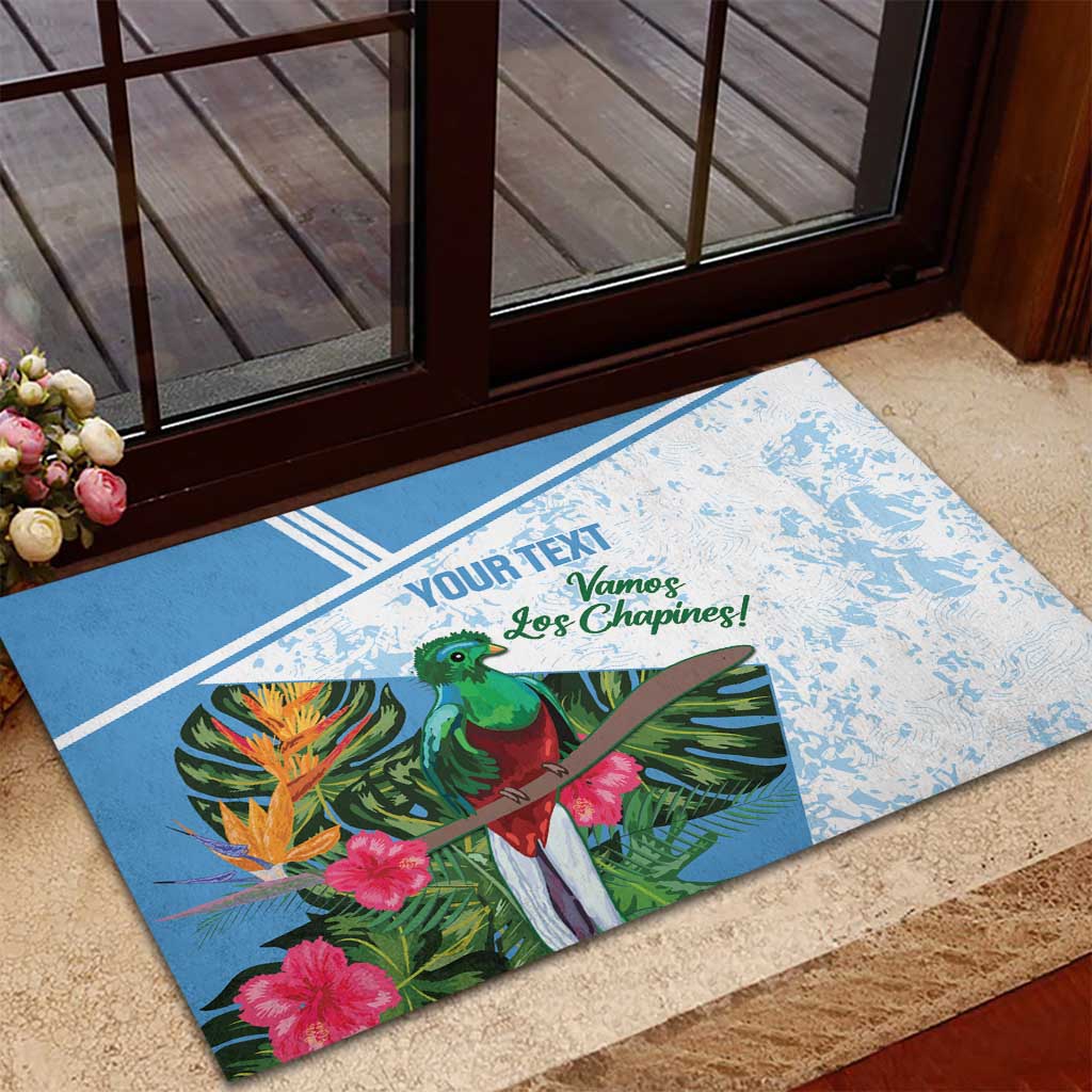 Custom Guatemala Football Rubber Doormat Vamos Los Chapines!