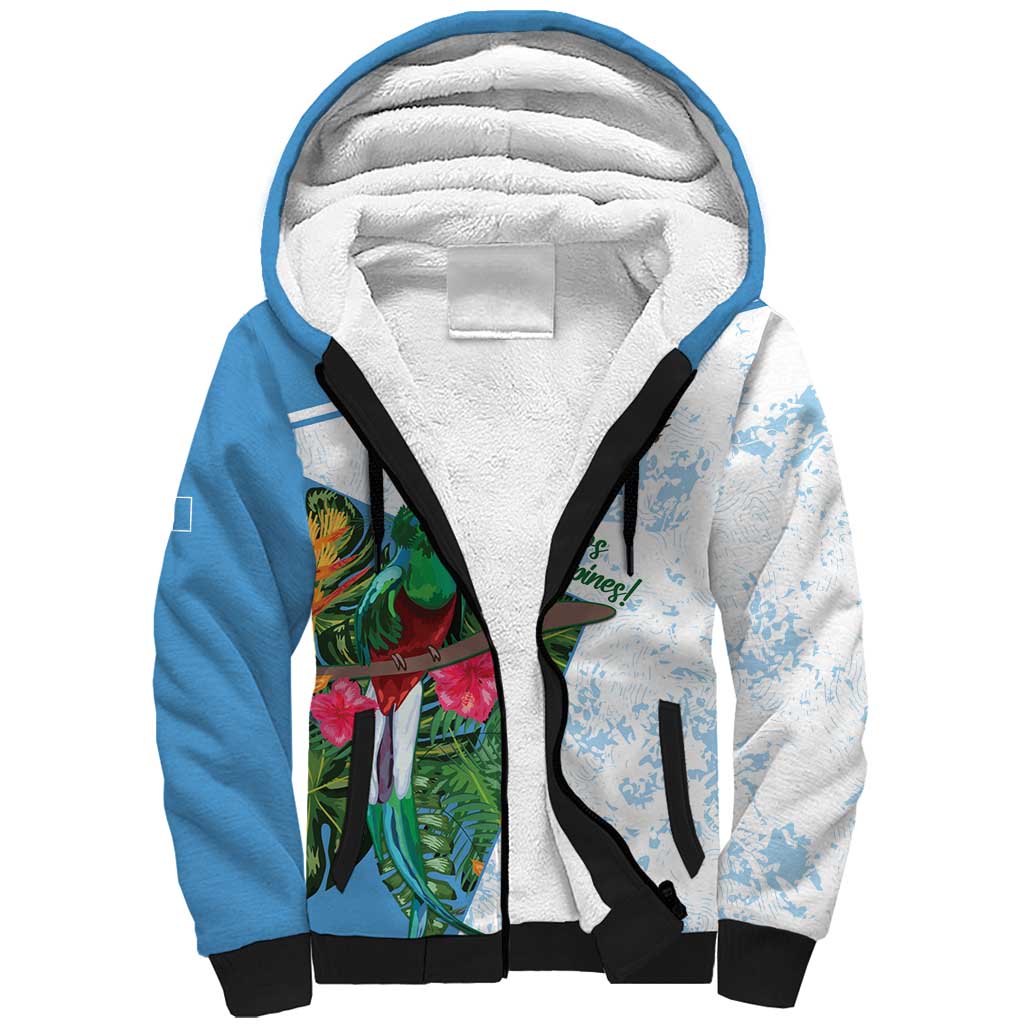 Custom Guatemala Football Sherpa Hoodie Vamos Los Chapines! LT14