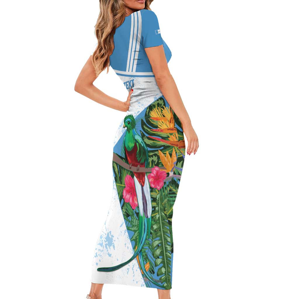 Custom Guatemala Football Short Sleeve Bodycon Dress Vamos Los Chapines! LT14