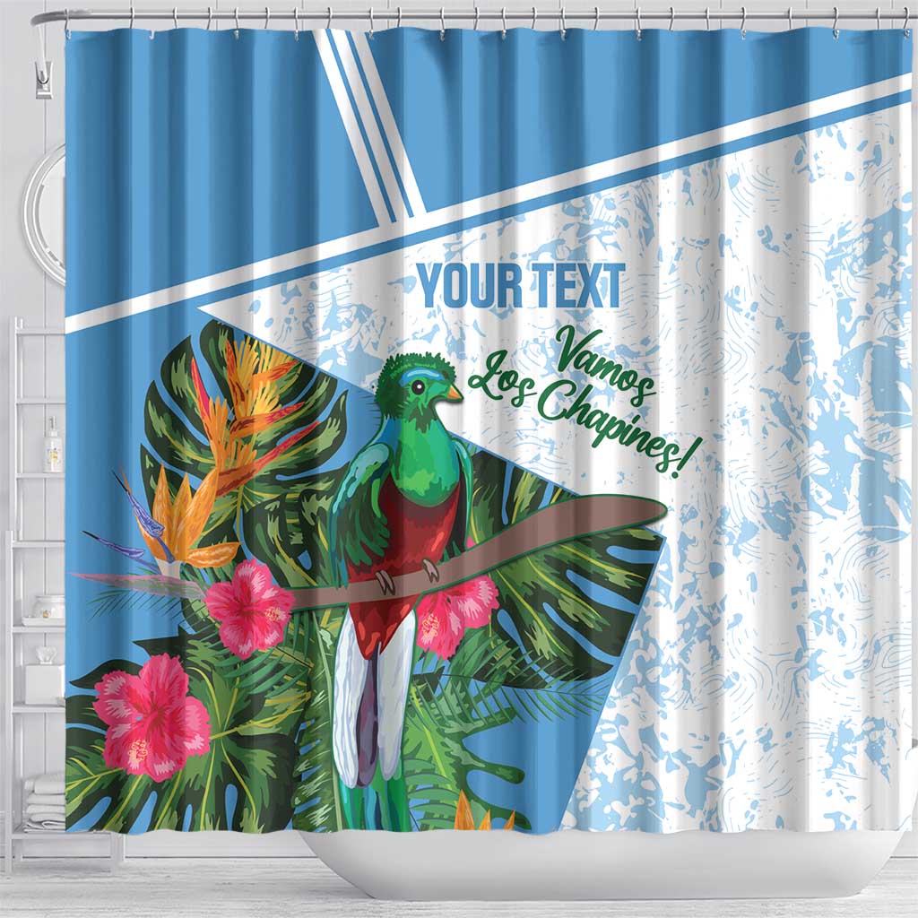 Custom Guatemala Football Shower Curtain Vamos Los Chapines!