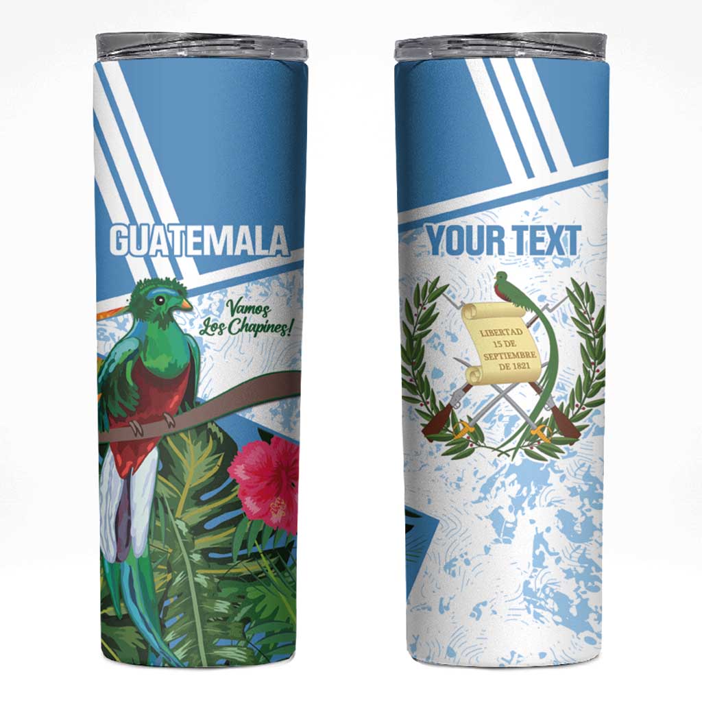 Custom Guatemala Football Skinny Tumbler Vamos Los Chapines! LT14