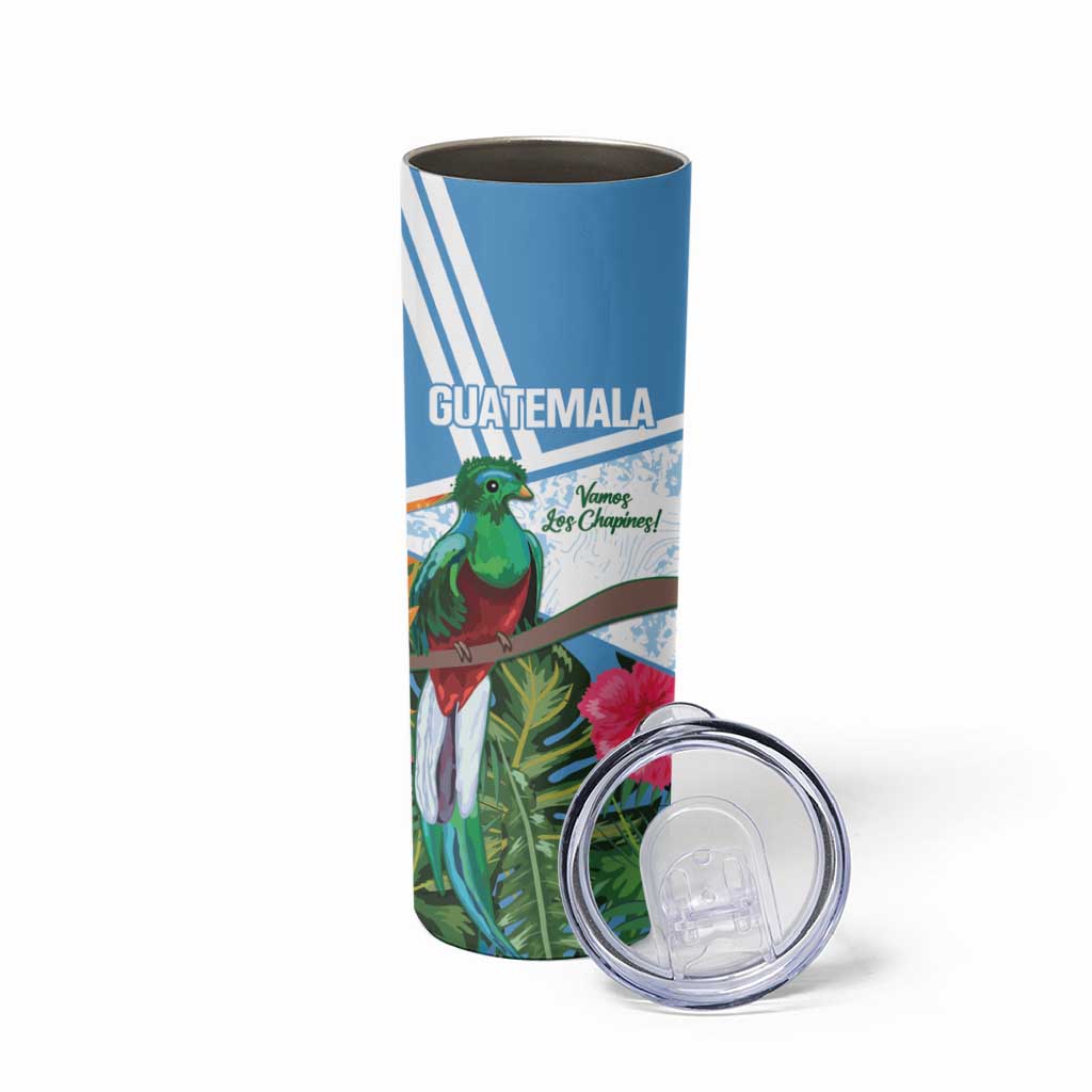 Custom Guatemala Football Skinny Tumbler Vamos Los Chapines! LT14