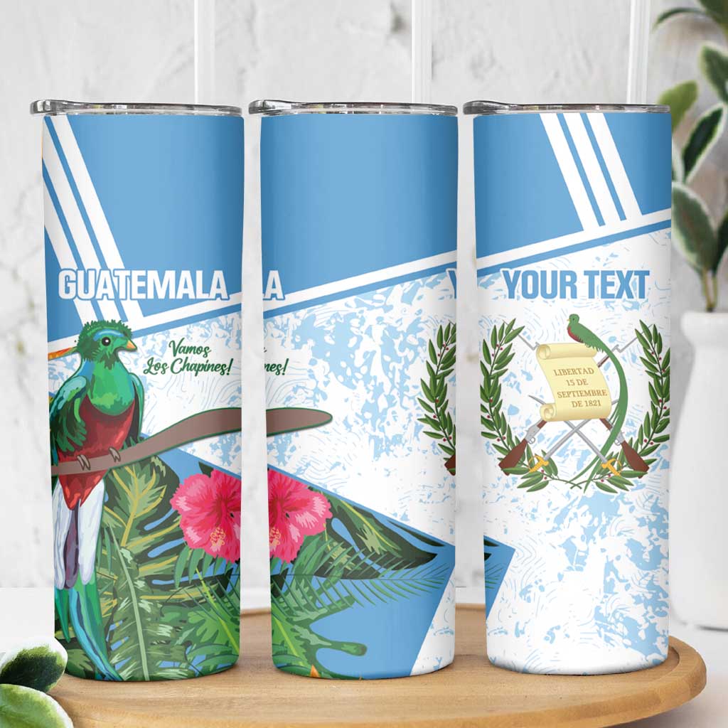 Custom Guatemala Football Skinny Tumbler Vamos Los Chapines! LT14