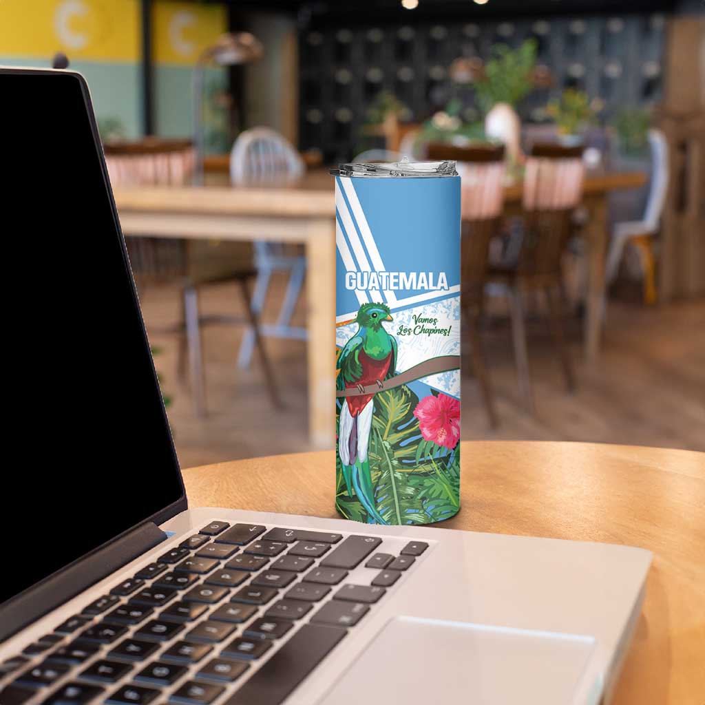 Custom Guatemala Football Skinny Tumbler Vamos Los Chapines! LT14