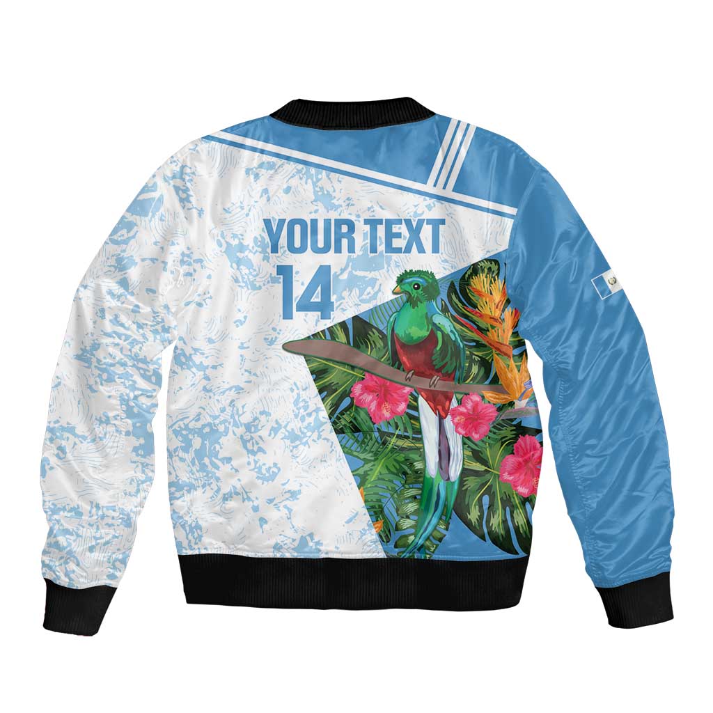 Custom Guatemala Football Sleeve Zip Bomber Jacket Vamos Los Chapines! LT14
