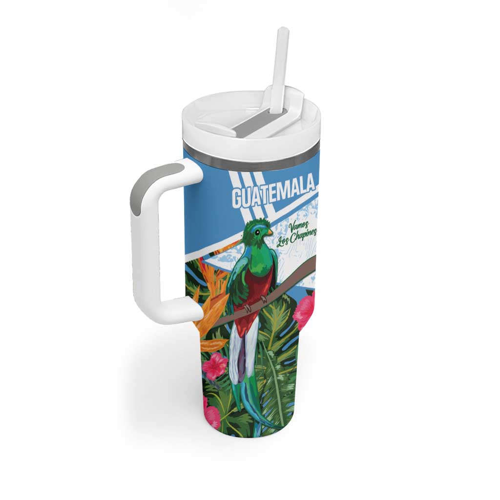 Custom Guatemala Football Tumbler With Handle Vamos Los Chapines! LT14