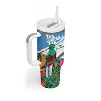 Custom Guatemala Football Tumbler With Handle Vamos Los Chapines! LT14