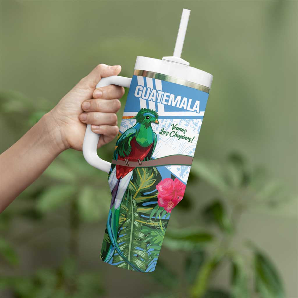 Custom Guatemala Football Tumbler With Handle Vamos Los Chapines! LT14