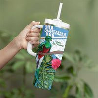 Custom Guatemala Football Tumbler With Handle Vamos Los Chapines! LT14