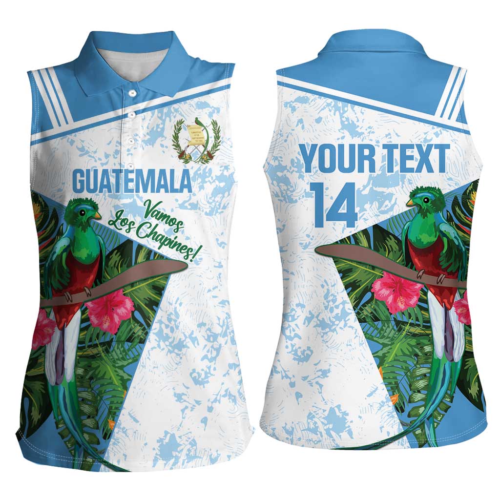Custom Guatemala Football Women Sleeveless Polo Shirt Vamos Los Chapines! LT14