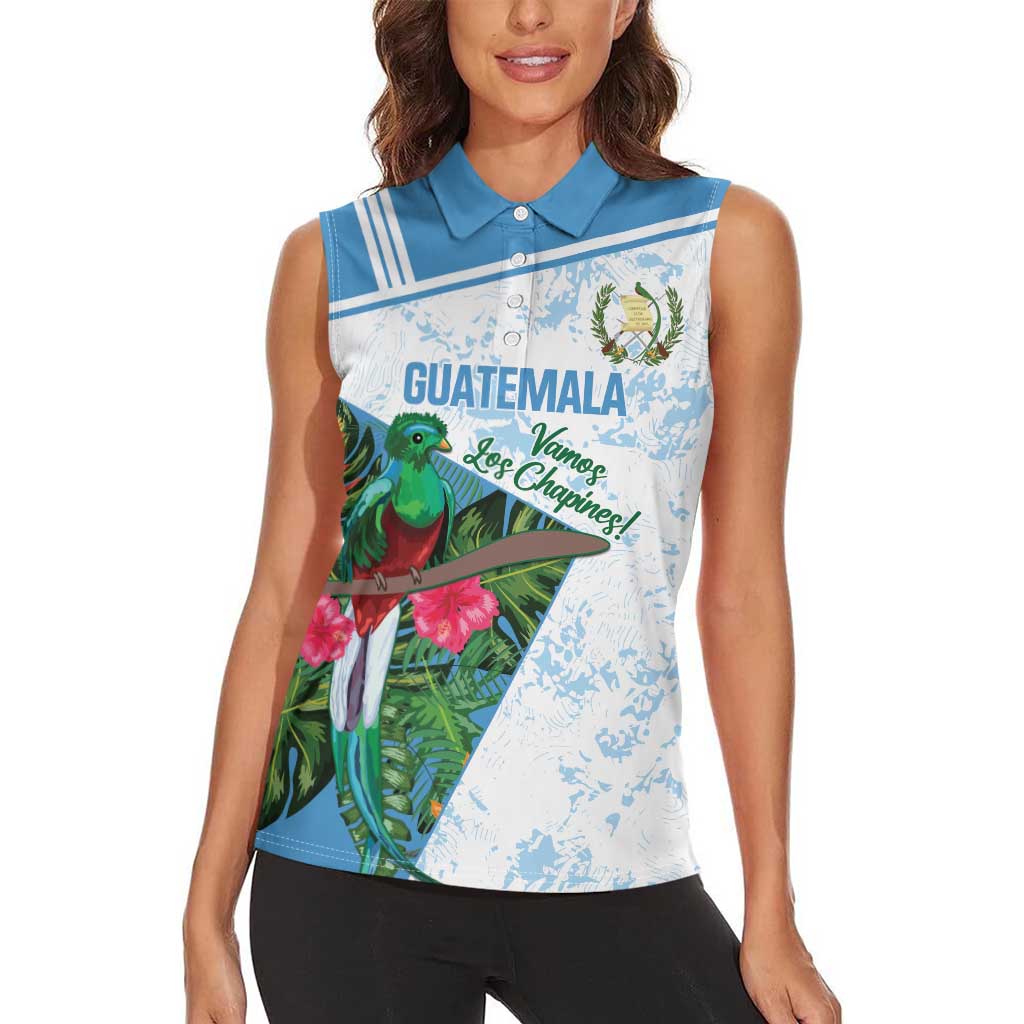 Custom Guatemala Football Women Sleeveless Polo Shirt Vamos Los Chapines! LT14