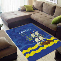 Custom Curacao Football Area Rug La Familia Azul
