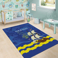 Custom Curacao Football Area Rug La Familia Azul