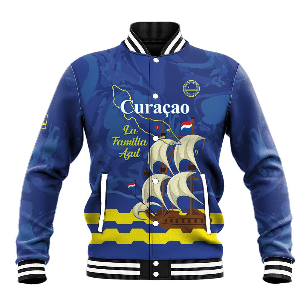 Custom Curacao Football Baseball Jacket La Familia Azul