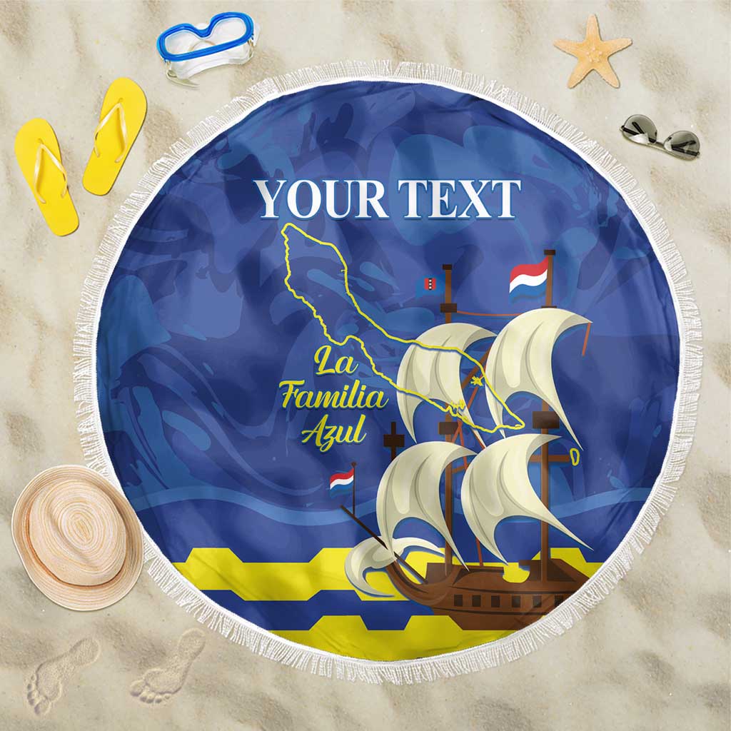 Custom Curacao Football Beach Blanket La Familia Azul