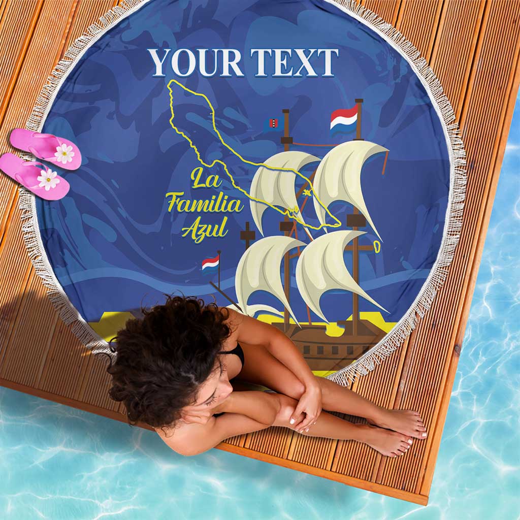 Custom Curacao Football Beach Blanket La Familia Azul