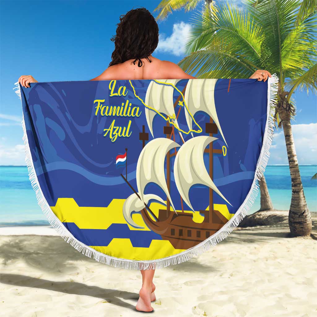 Custom Curacao Football Beach Blanket La Familia Azul