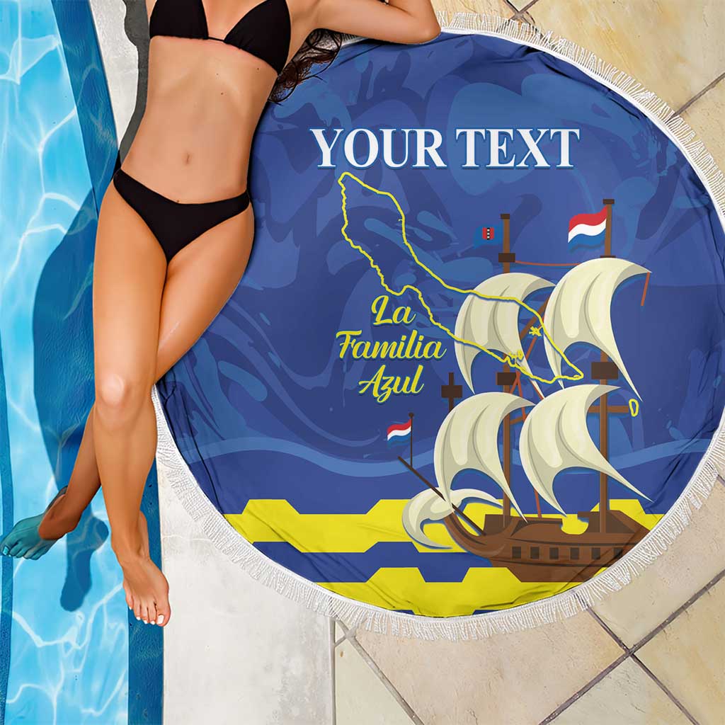 Custom Curacao Football Beach Blanket La Familia Azul