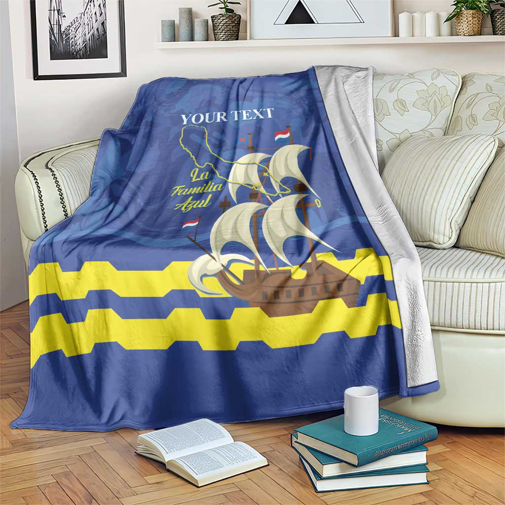 Custom Curacao Football Blanket La Familia Azul
