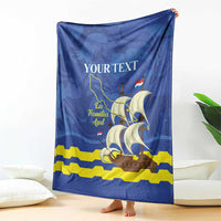 Custom Curacao Football Blanket La Familia Azul