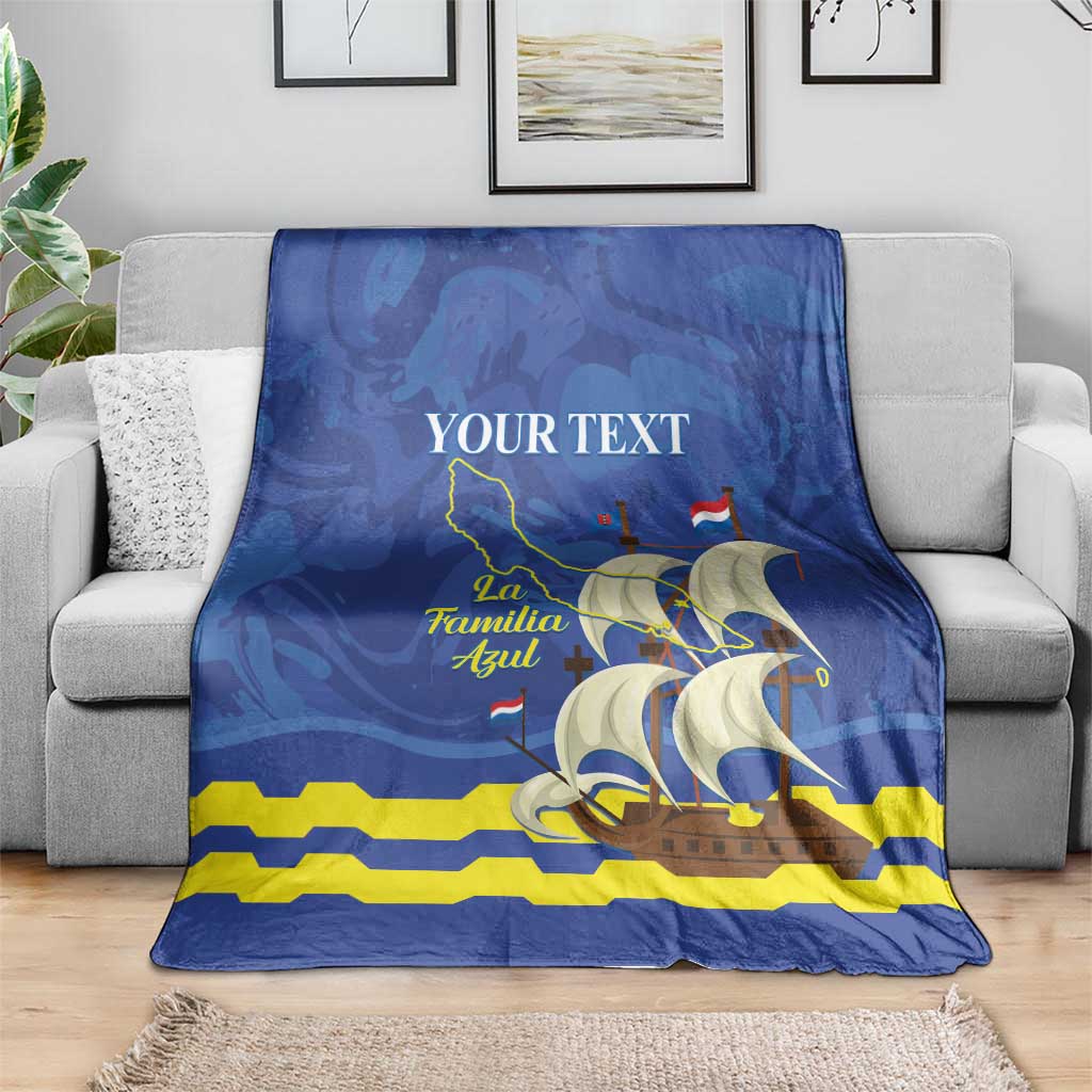 Custom Curacao Football Blanket La Familia Azul